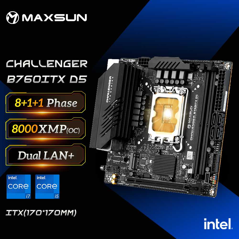 Ddr5 64Gb - MAXSUN เมนบอร์ดเกม B760ITX D5 รองรับอินเทล 14