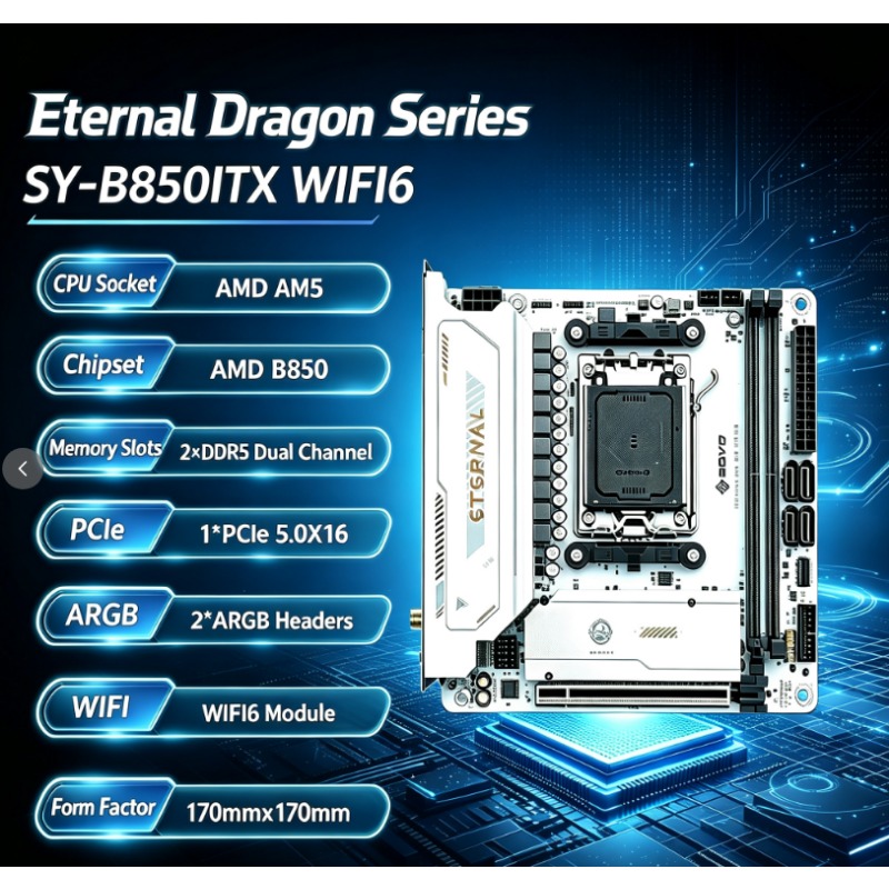 Ddr5 64Gb - SY-B850ITX เมนบอร์ด AMD รองรับ WIFI6 AMD