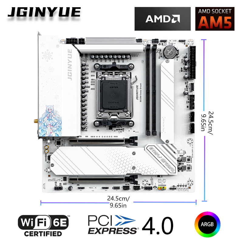 JGINYUE B650M Snow Dream WiFi  - Ddr5 Rgb Ram บทวิจารณ์และราคา